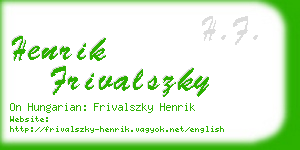 henrik frivalszky business card